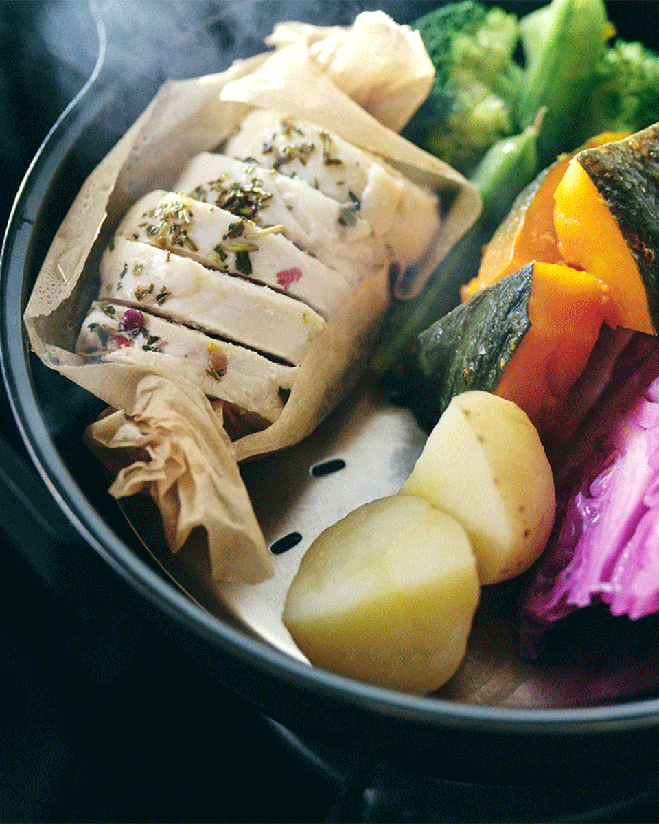 Kinto KAKOMI IH-Emaille-Topf 2L Holzkohle