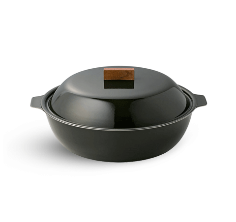 Kinto KAKOMI IH-Emaille-Topf 2L Holzkohle