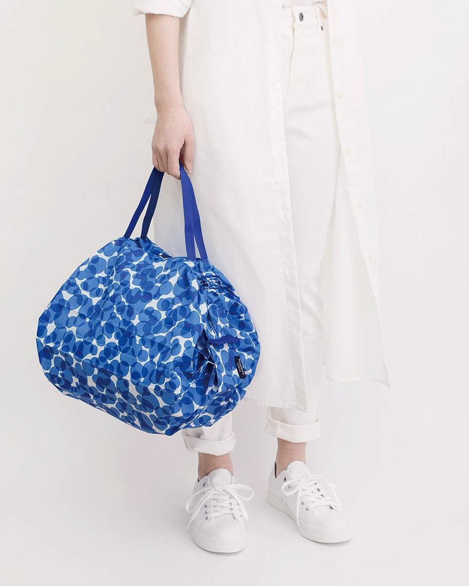 Shupatto One-Pull Faltbare Tasche M – Ocean (Umi)