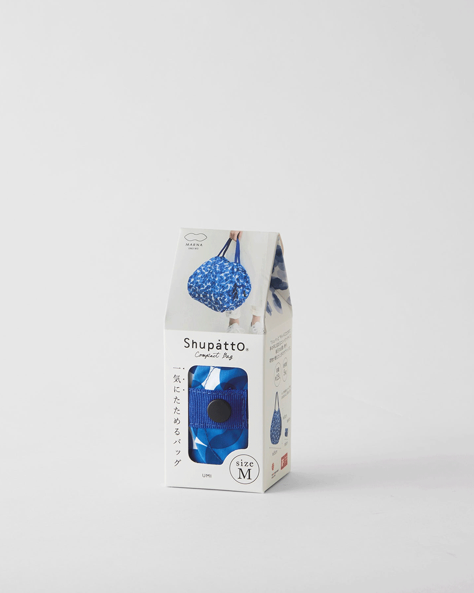 Shupatto One-Pull Faltbare Tasche M – Ocean (Umi)